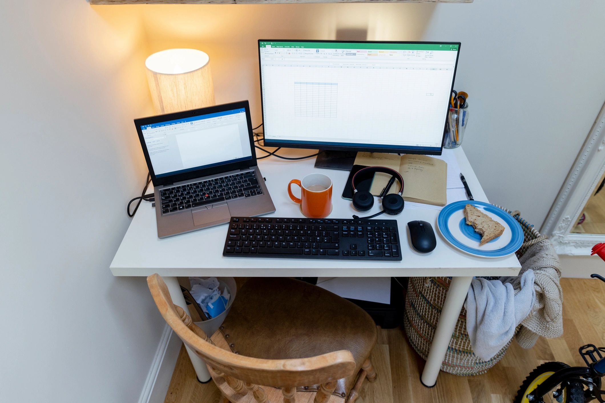 Premium desk setup for investment planning
