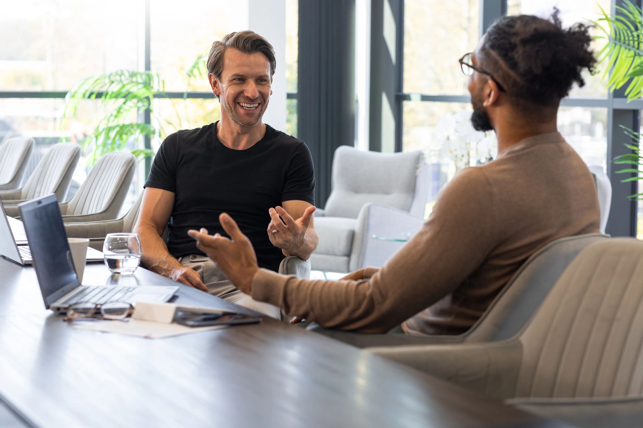 Advisor and client discussing protection strategy