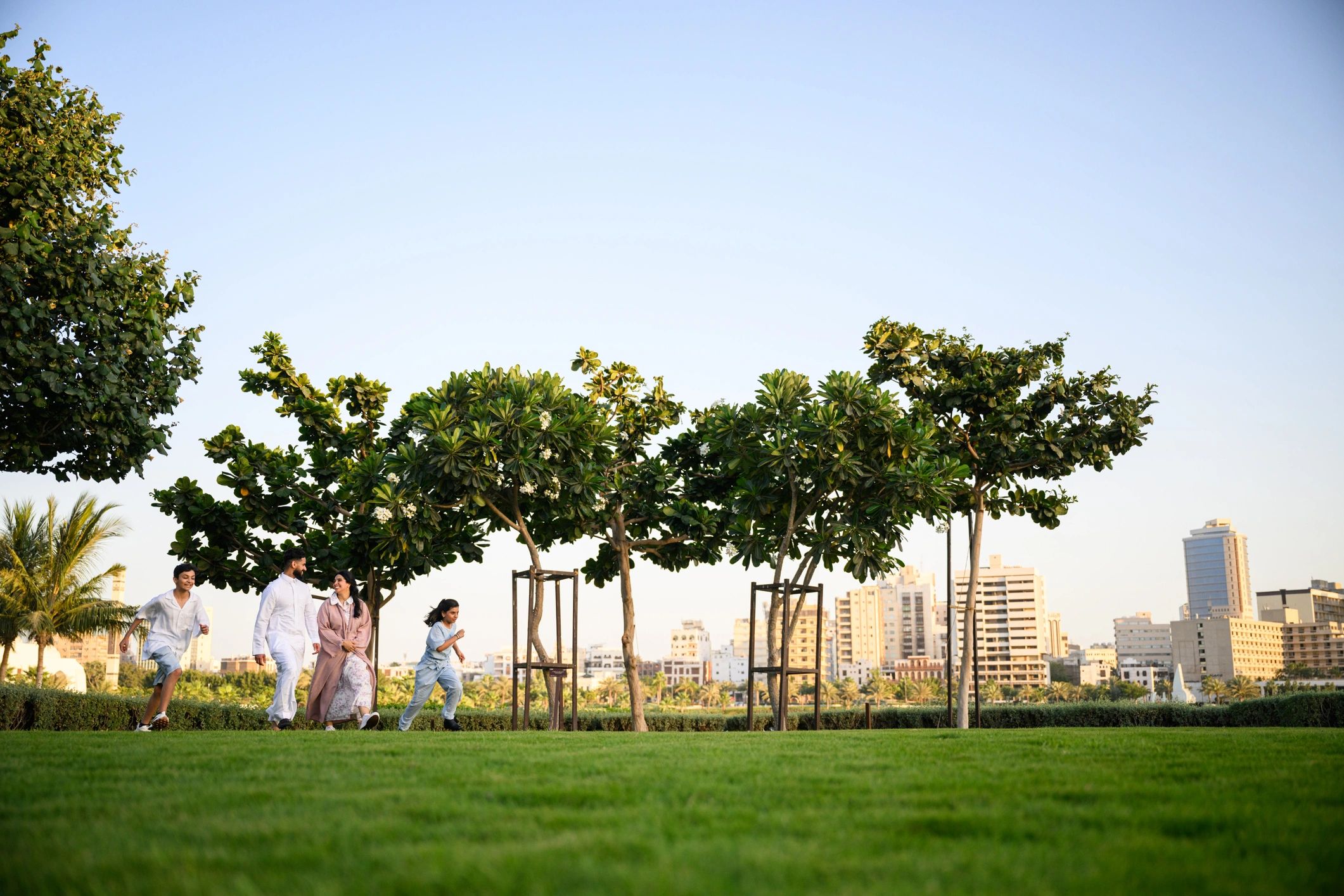 Family walking in a park symbolizing long-term protection